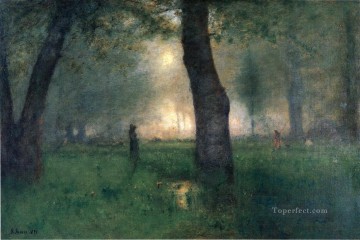  Inness Pintura - El paisaje de Trout Brook bosque tonalista George Inness